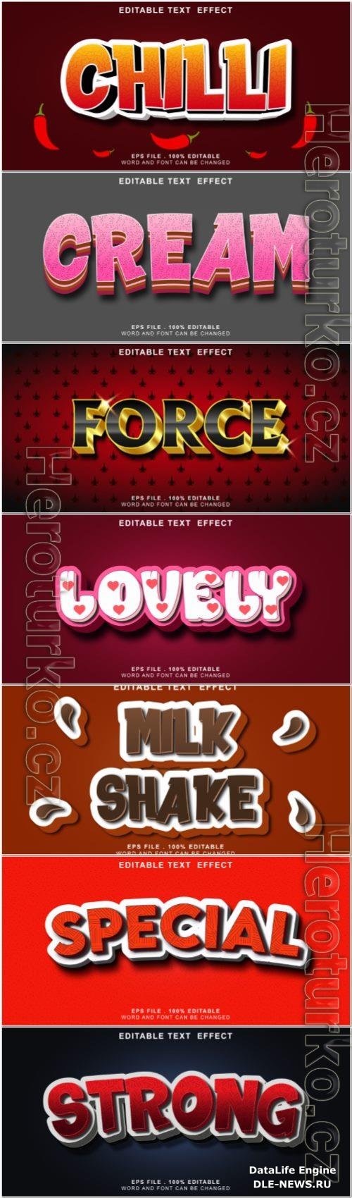 3d editable text style effect vector vol 876