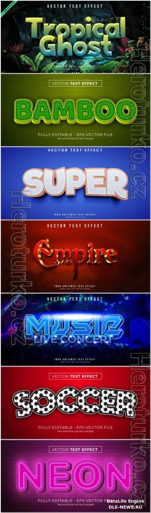 3d editable text style effect vector vol 874