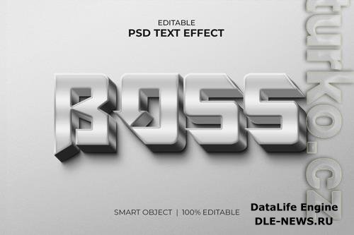 Silver boss editable 3d text effect mockup premium psd