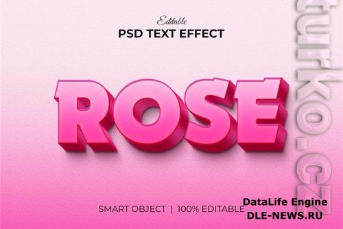 Rose editable 3d text effect premium psd