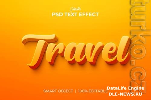 Travel editable 3d text effect premium psd