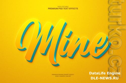 Mine modern 3d editable premium psd text effect