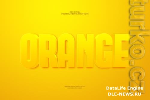 Glossy orange 3d editable premium psd text effect