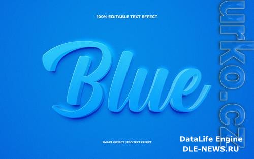 Blue minimal amp clean 3d editable premium psd text effect