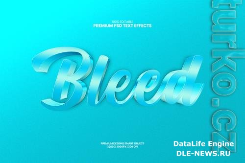 Bleed 3d editable premium psd text effect