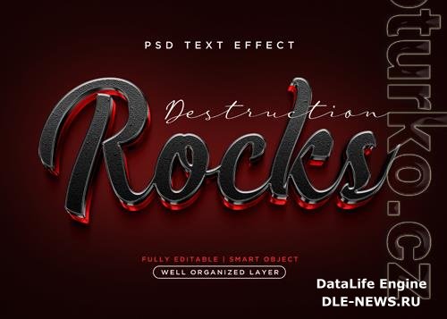 3d style rocks text effect psd