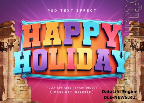 3d style holiday text effect psd