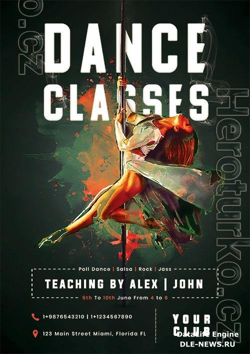 Dance classes psd template