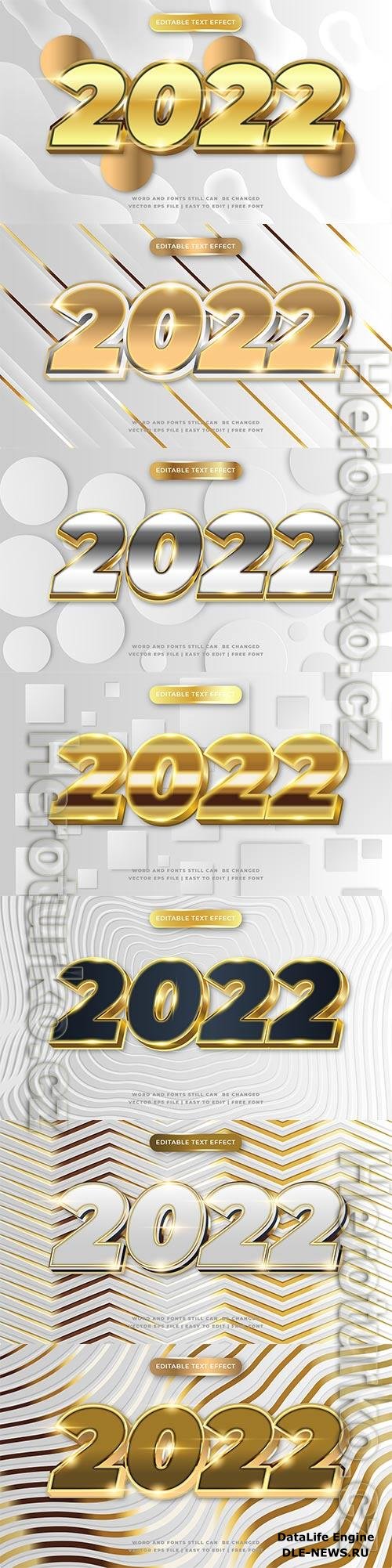 Editable text effect happy new year 2022 premium vector