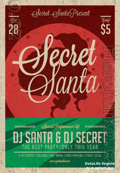 Secret santa night flyer psd