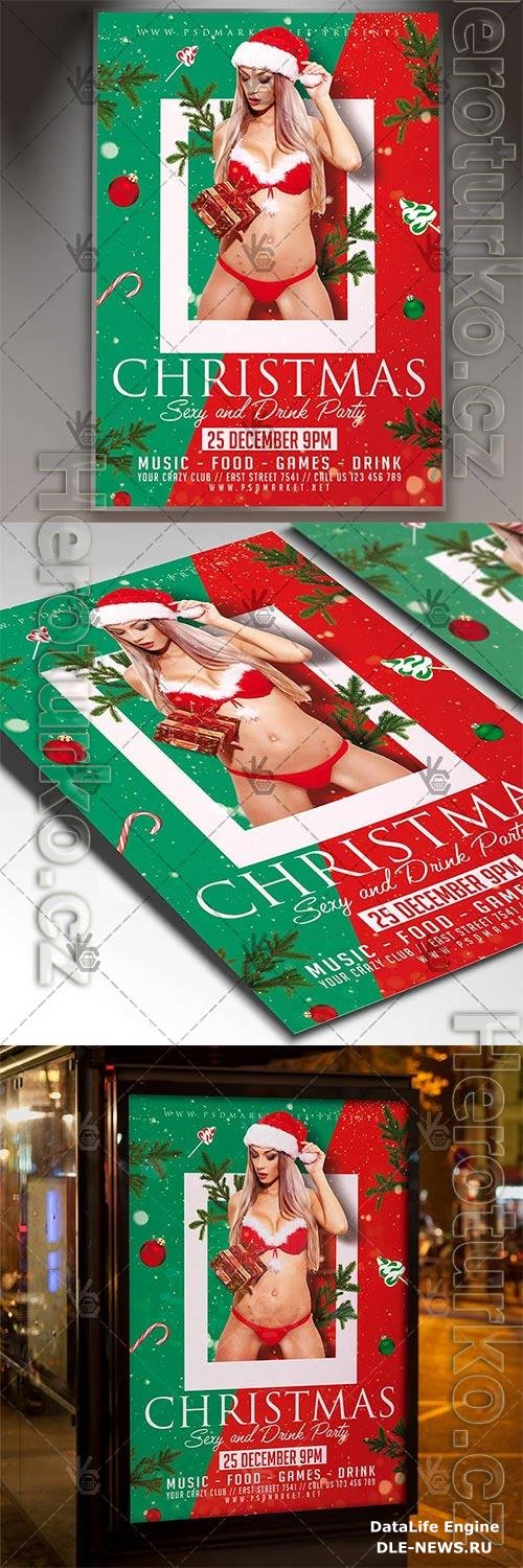 Christmas sexy party flyer psd