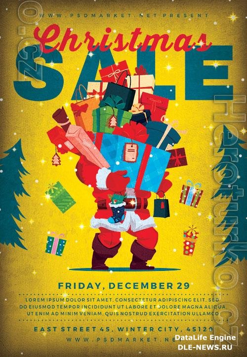 Christmas sale flyer psd