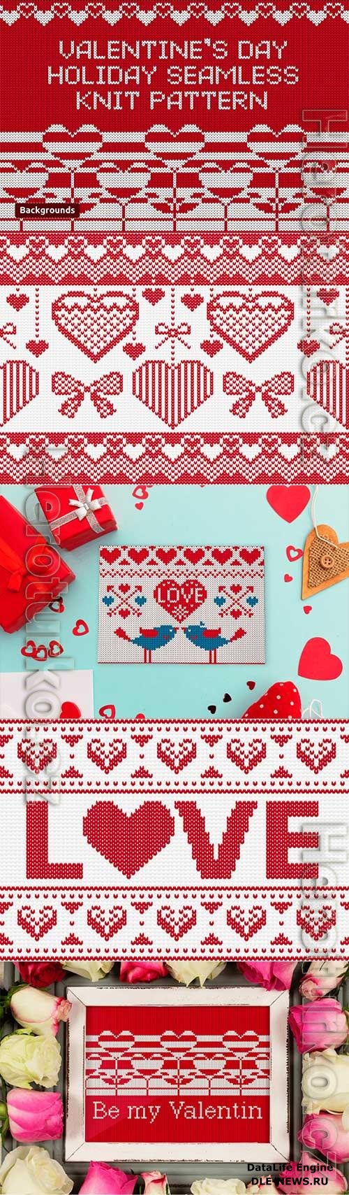 Valentine's Day Holiday Seamless Knit Pattern