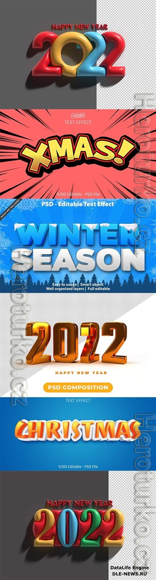Christmas and new year 2022 psd text effect