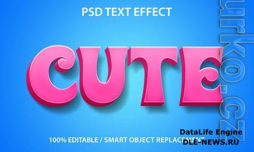 Text effect cute template psd