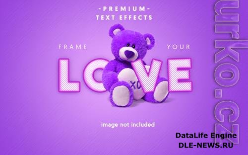 Editable love text effect psd