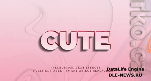 Cute text style effect design psd
