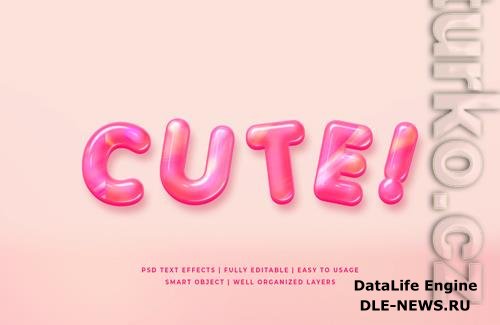 Cute 3d text style psd