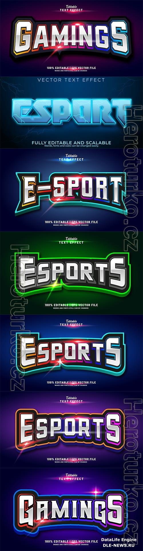 Set 3d editable text style effect vector vol 272