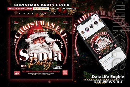 Christmas Eve Party Flyer  Santa Party