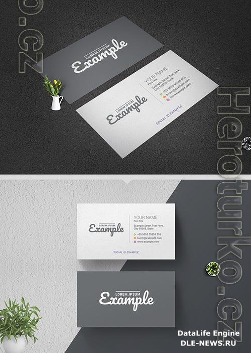 Grayscale Business Card Layout  220437550