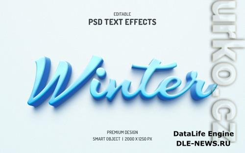 Winter text effect editable cold text style psd