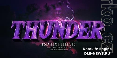 Thunder text effect psd