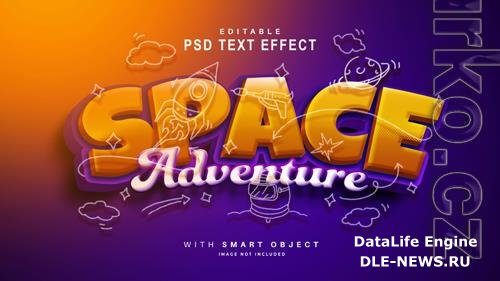 Space adventure text effect with doodle