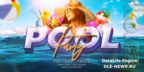 Pool party text effect psd