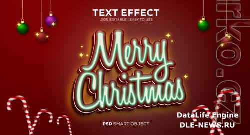 Neon christmas psd text