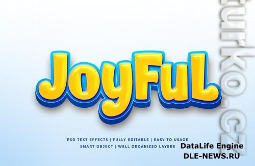 Joyful cartoon 3d text style effect psd