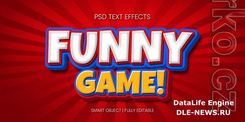 Funny game 3d text effect psd