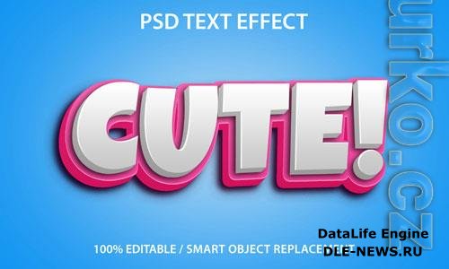 Editable text effect cute premium psd design