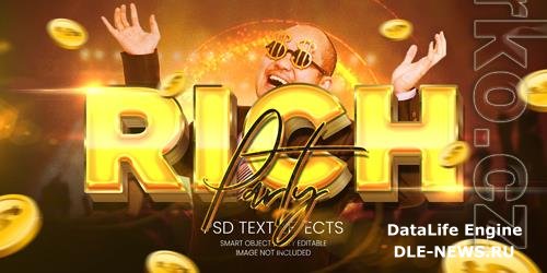 Rich party text effect psd