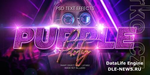 Purple party text effect psd