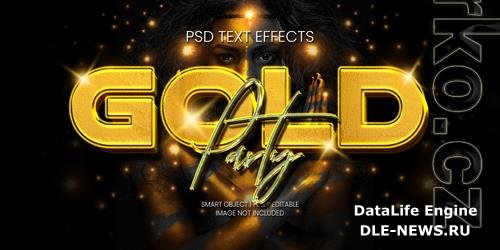 Gold party text effect psd