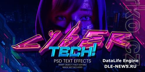 Cyber tech text effect psd