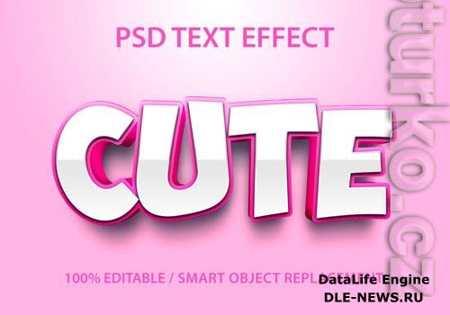 Editable text effect cute design psd