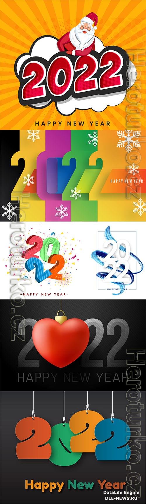 Realistic happy new year 2022 background with texture numbers
