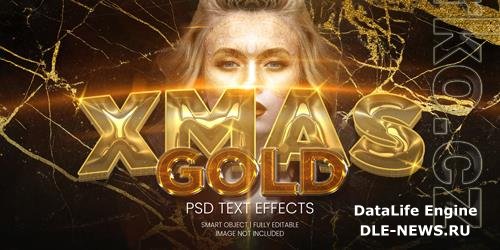 Xmas gold text effect psd