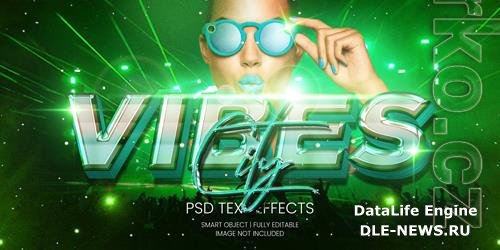 Vibes city party text effect psd