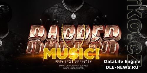 Rapper music text effect psd