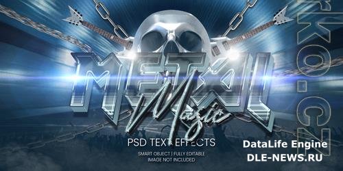 Metal music text effect psd