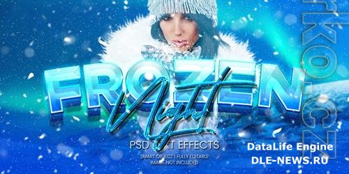 Frozen night text effect psd