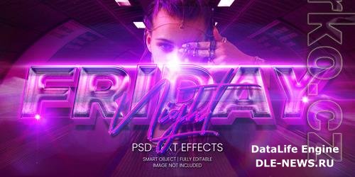 Friday night party text effect psd