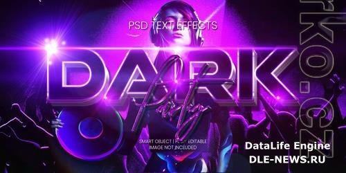 Dark party text effect psd