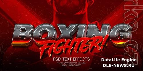 Boxing fighter text effect psd