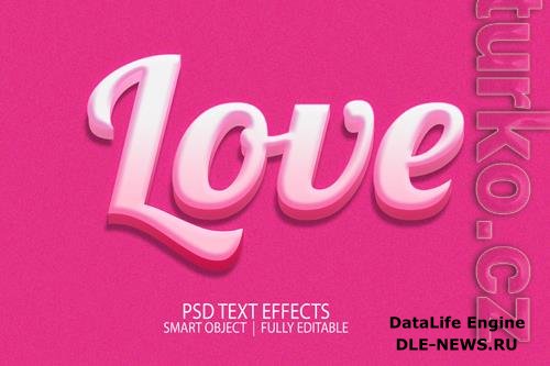 Pink love psd text effect psd