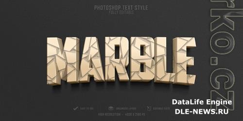 Marble 3d text style effect template design premium psd