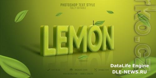 Lemon fruit 3d text style effect template premium psd